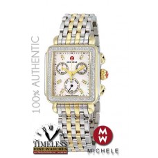 Michele MWW06P000108 Deco Diamond Mother of Pearl Dial Two-Tone Watch - SWISS