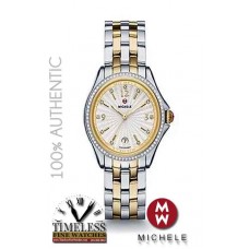 Michele MWW29A000009 Belmore Silver Dial Diamond Bezel Two Tone Ladies Watch - Swiss Watch
