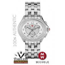 Michele MWW29B000001 Belmore Chrono Diamond Silver dial 37mm Watch - Swiss Watch