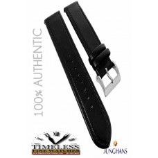 Authentic Junghans Black Leather 20mm Replacement Strap