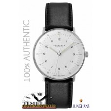 Junghans 027/3500.00 Men's Matte Silver Dial Leather Strap Max Bill 38mm Watch - German Watch